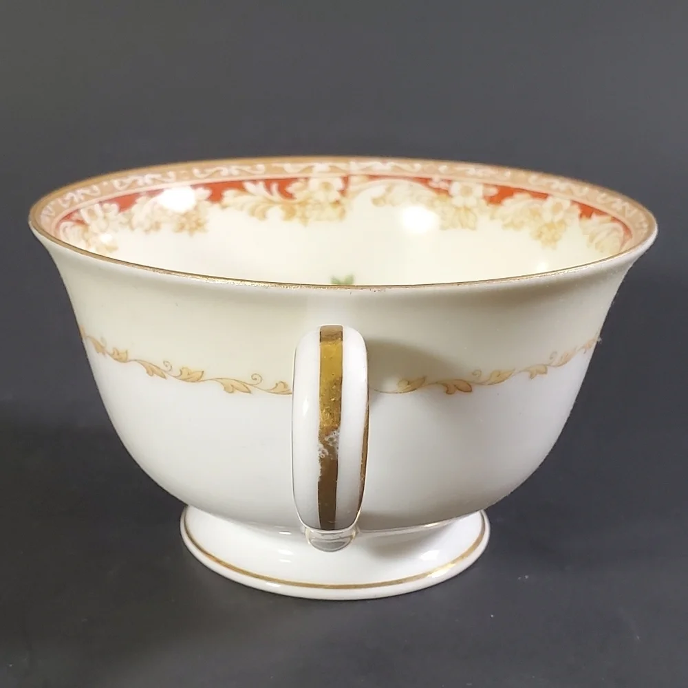 Noritake Floral Footed Tea Cup Made in Occupied Japan Vintage Porcelain
